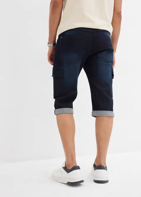Bermuda di jeans cargo elasticizzati, regular fit, bonprix