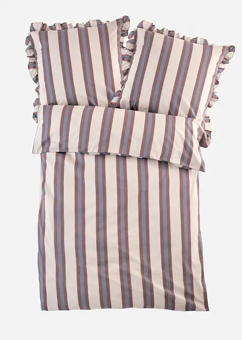 Biancheria da letto a righe con volant, bonprix