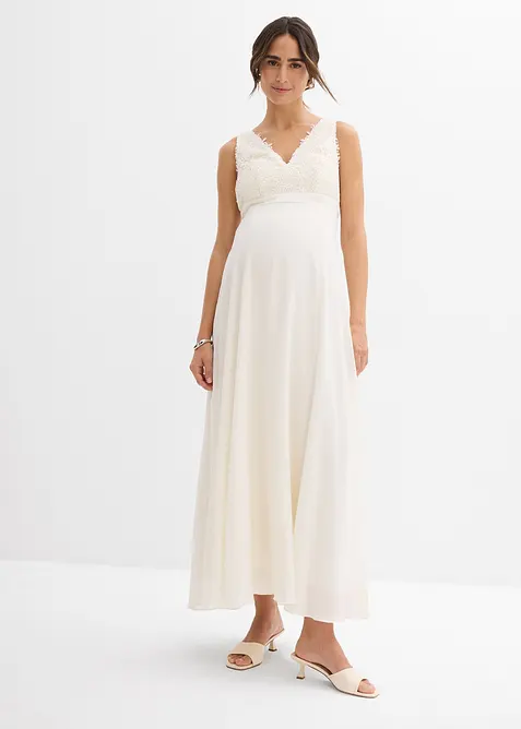 Abito da sposa prémaman con pizzo, satin e georgette, bonprix