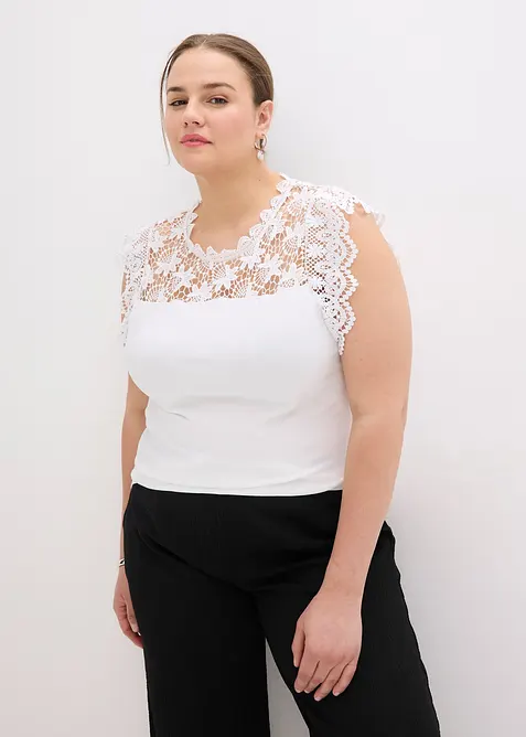 Maglia con inserto in pizzo, bonprix