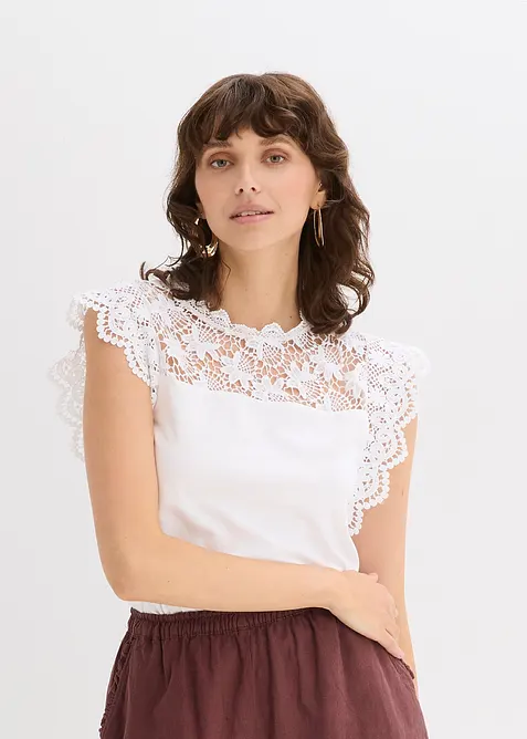 Maglia con inserto in pizzo, bonprix