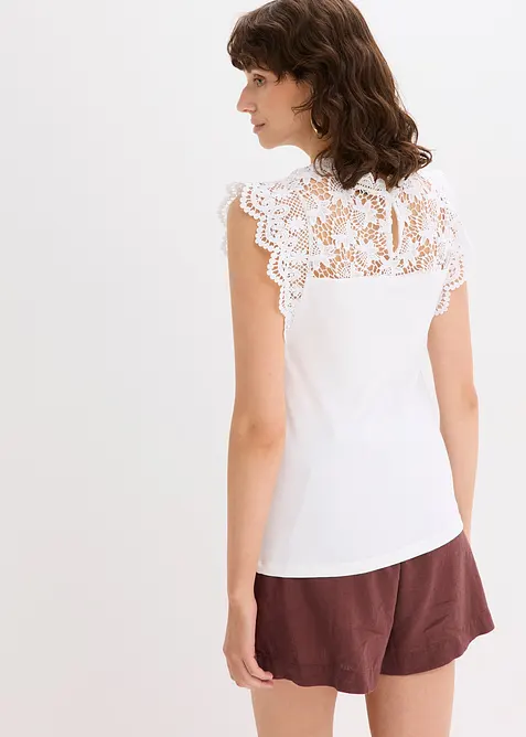 Maglia con inserto in pizzo, bonprix