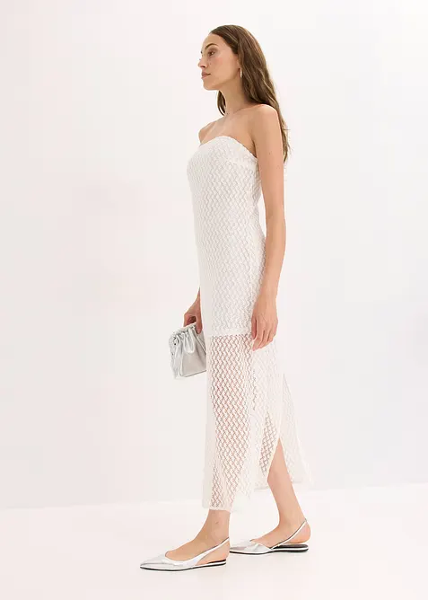 Abito con spalle scoperte e pizzo, bonprix