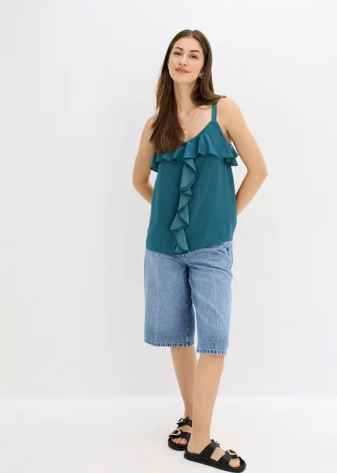 Top con spalline sottili in satin lucido, bonprix