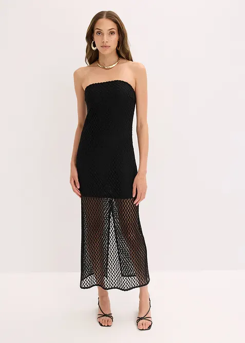 Abito con spalle scoperte e pizzo, bonprix