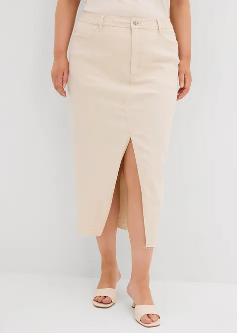 Gonna di jeans con spacco, bonprix