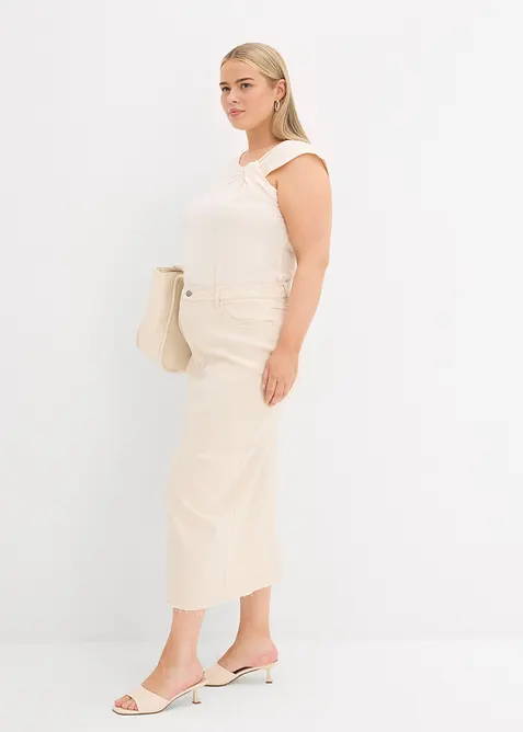 Gonna di jeans con spacco, bonprix