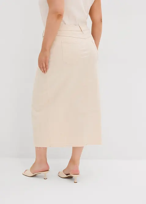 Gonna di jeans con spacco, bonprix