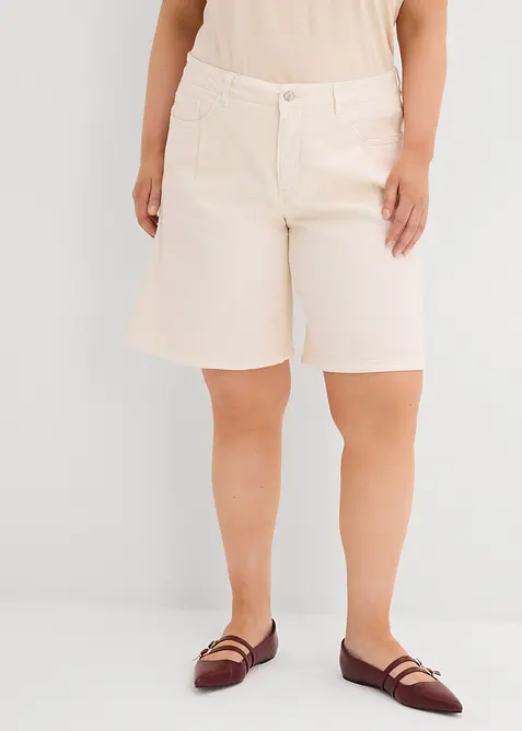 Bermuda in jeans, vita media, bonprix