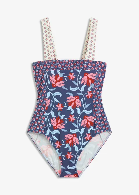 Costume intero a fascia con spalline larghe, bonprix