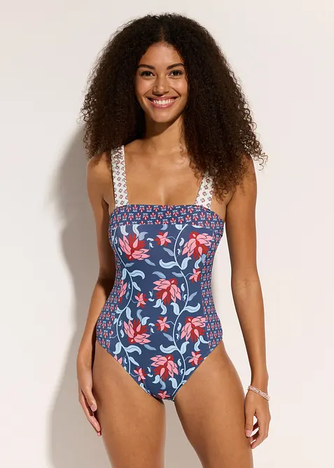 Costume intero a fascia con spalline larghe, bonprix