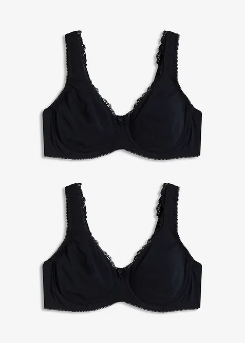 Reggiseno t-shirt minimizer con ferretto e cotone biologico (pacco da 2), bonprix