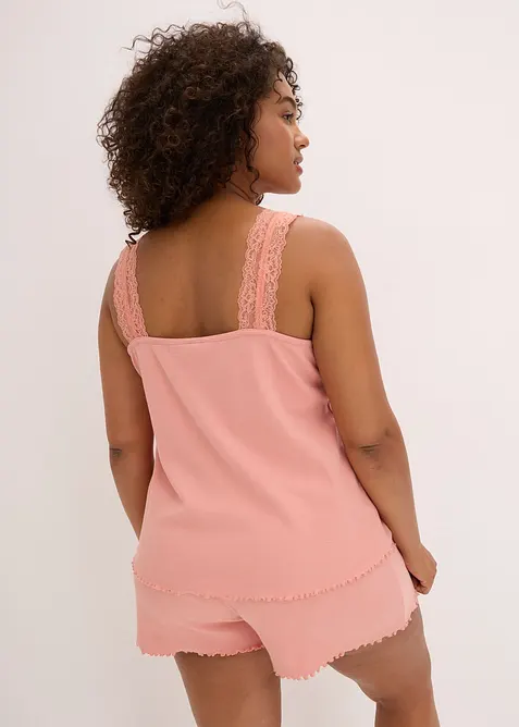 Pigiama estivo con delicato inserto in pizzo, bonprix