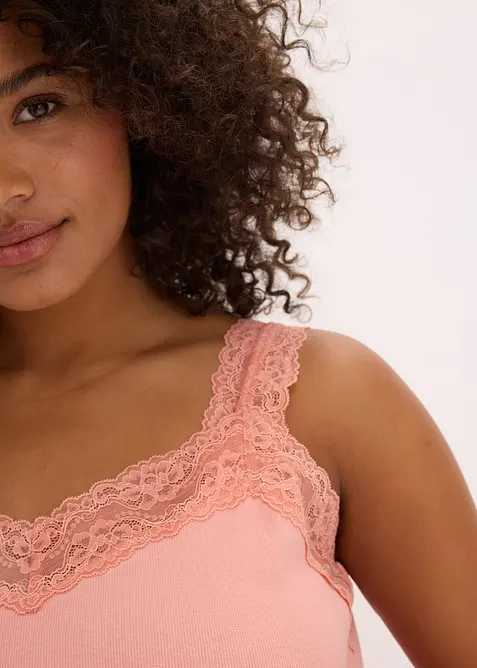 Pigiama estivo con delicato inserto in pizzo, bonprix