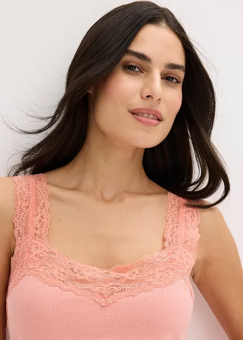 Pigiama estivo con delicato inserto in pizzo, bonprix