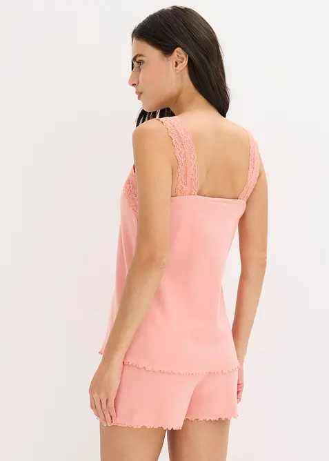 Pigiama estivo con delicato inserto in pizzo, bonprix