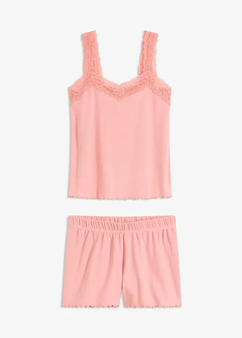 Pigiama estivo con delicato inserto in pizzo, bonprix