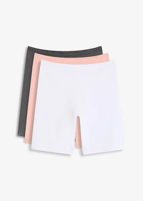 Boxer lunghi aderenti da donna con cotone biologico (pacco da 3), bonprix