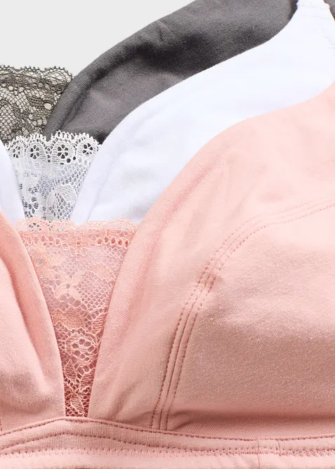 Reggiseno senza ferretto con cotone biologico morbido (pacco da 3), bonprix