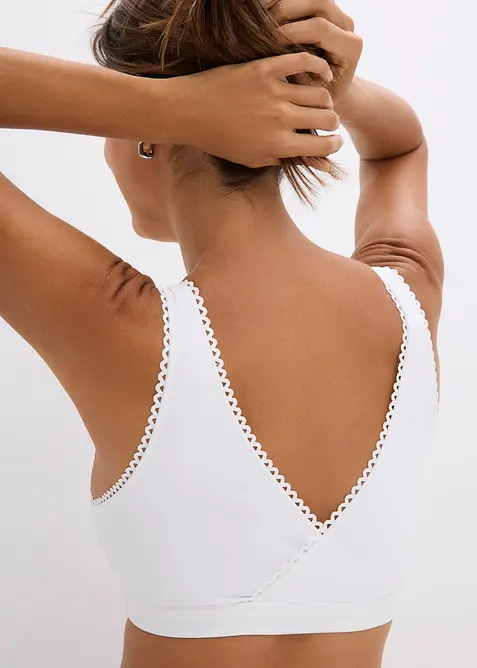 Reggiseno bustier double face con cotone biologico morbido (pacco da 2), bonprix