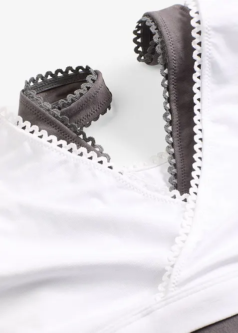 Reggiseno bustier double face con cotone biologico morbido (pacco da 2), bonprix