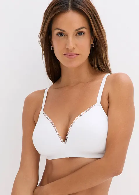 Reggiseno senza ferretto con coppe preformate e cotone (pacco da 2), bonprix