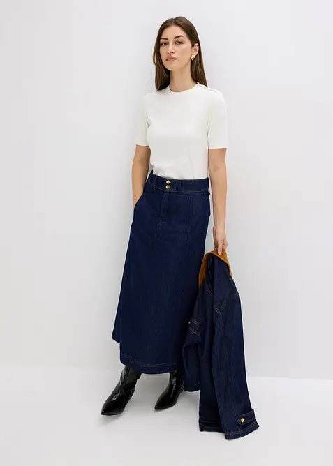 Maglia a costine in soffice misto viscosa, bonprix