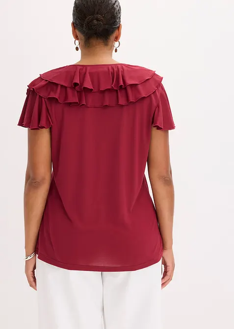 Maglia con volant in misto modal morbido, bonprix