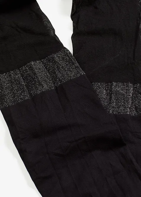 Collant effetto parigina 70 den con bordo glitterato e poliammide riciclata, bonprix