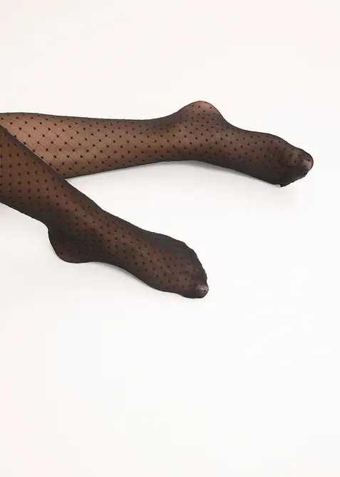 Collant 30 den con motivo a rete a pois, bonprix