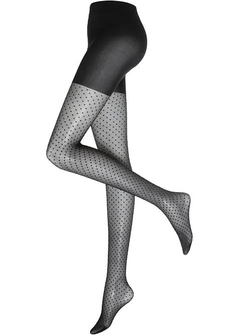 Collant 30 den con motivo a rete a pois, bonprix