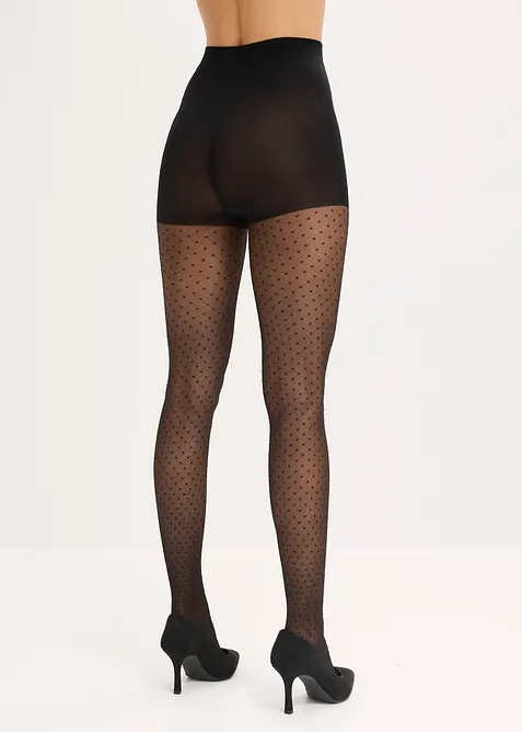 Collant 30 den con motivo a rete a pois, bonprix