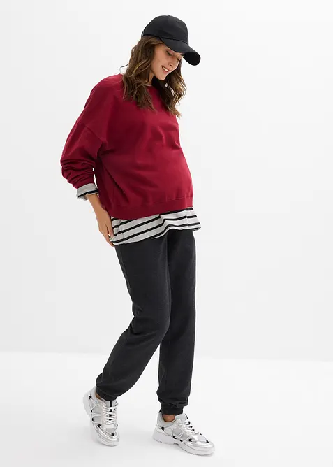 Pantaloni da jogging prémaman con cinta comoda in misto cotone morbido, bonprix