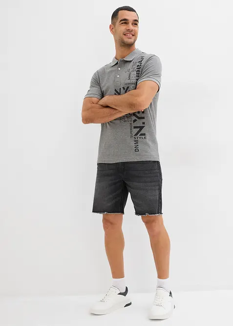 Polo a maniche corte in piquet di puro cotone, slim fit, bonprix