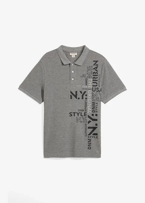 Polo a maniche corte in piquet di puro cotone, slim fit, bonprix