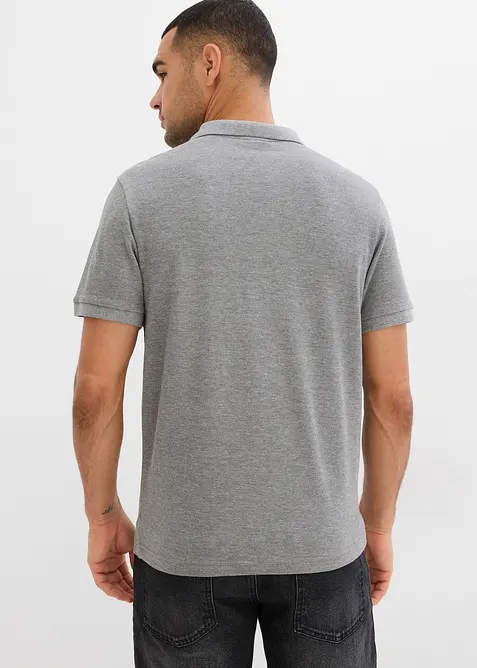 Polo a maniche corte in piquet di puro cotone, slim fit, bonprix