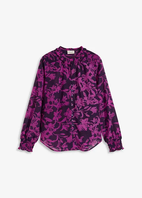 Camicetta di chiffon con dettagli smock, bonprix