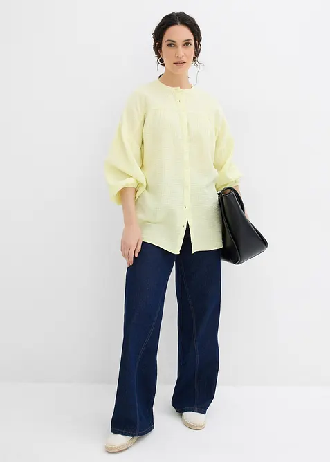 Blusa oversize in mussola di cotone, bonprix