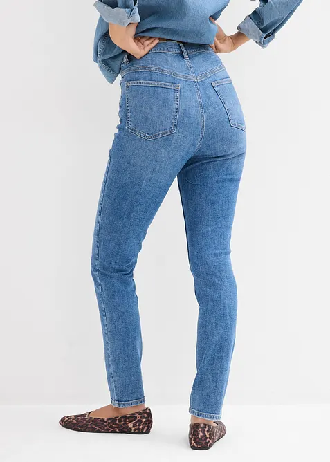 Jeans skinny cropped, vita alta, bonprix
