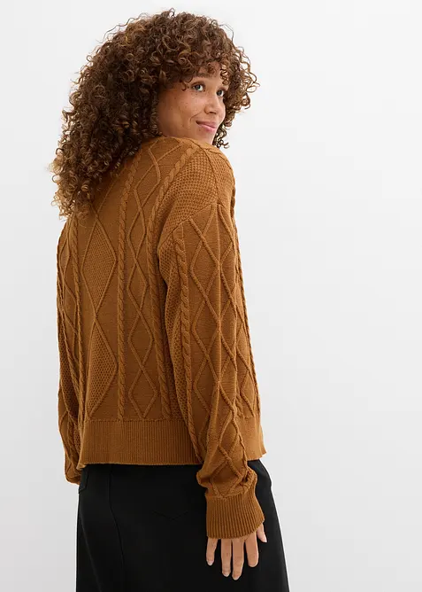 Cardigan di maglia con laccetti, bonprix