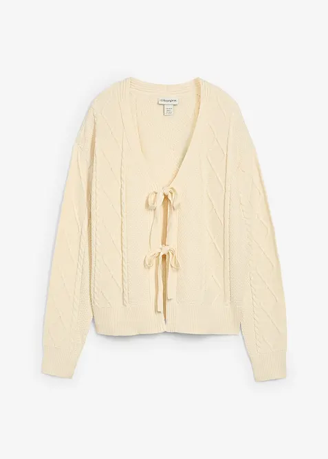 Cardigan di maglia con laccetti, bonprix