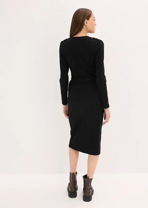 Abito midi in misto cotone elasticizzato, bonprix