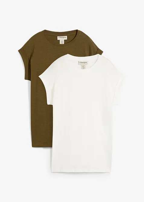 Maglia lunga in puro cotone (pacco da 2), bonprix