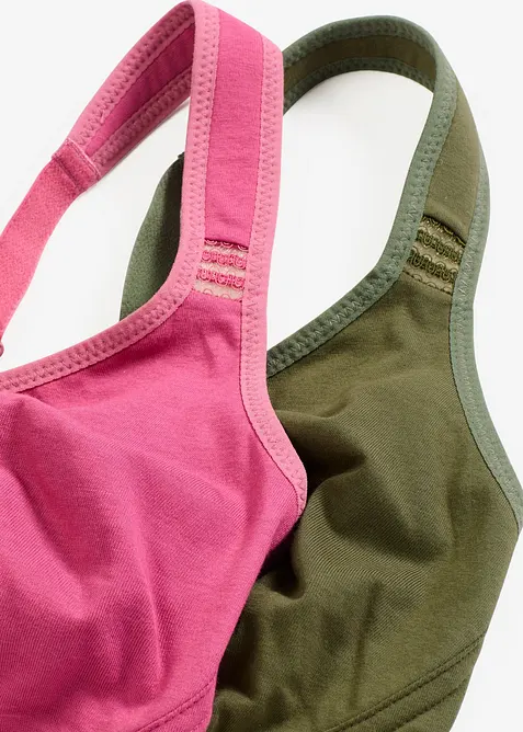 Reggiseno t-shirt senza ferretto con cotone (pacco da 2), bonprix