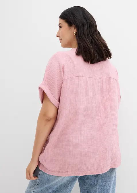 Blusa a maniche corte in mussola, bonprix