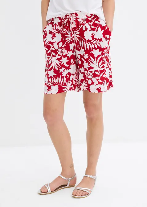 Shorts larghi in viscosa con cinta comoda, vita alta, bonprix
