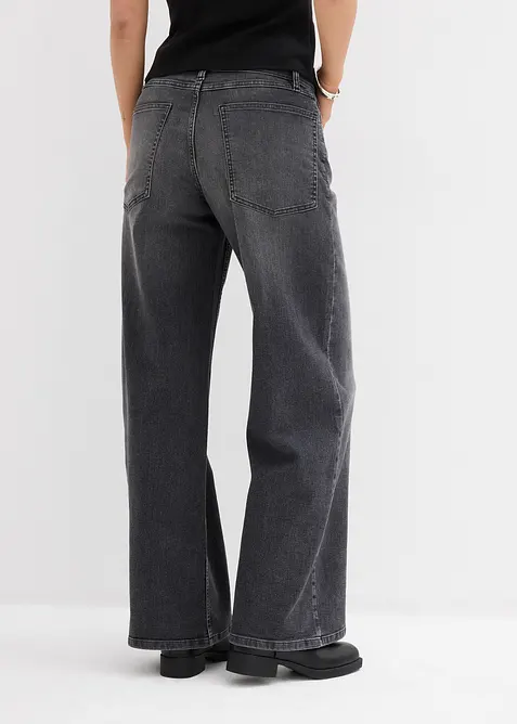 Jeans wide leg a vita alta, bonprix
