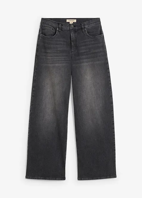 Jeans wide leg a vita alta, bonprix