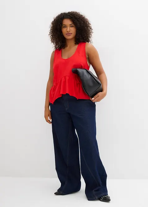 Top in misto lino fresco, bonprix