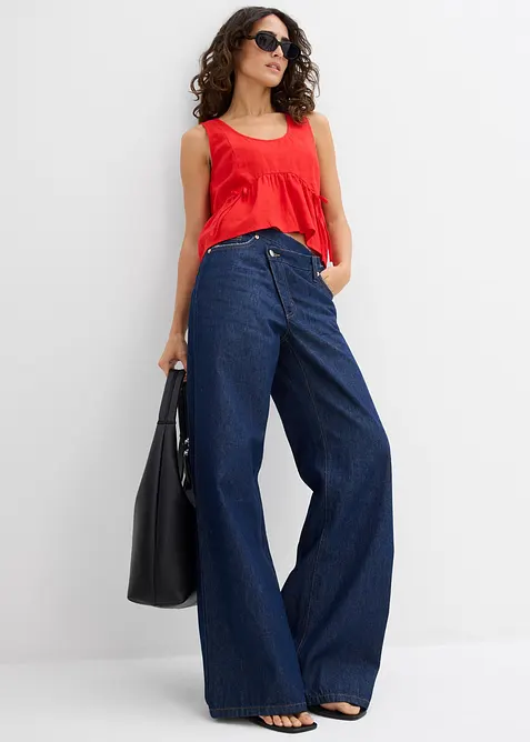 Top in misto lino fresco, bonprix